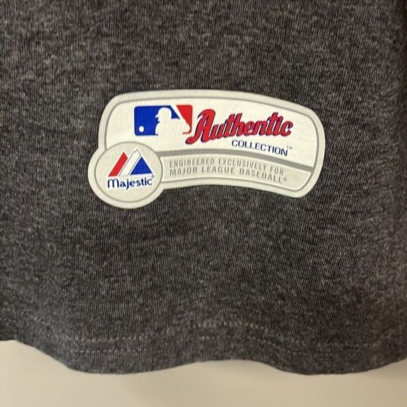 Authentic Majestic Heather Grey Philadelphia Phillies Long Sleeve T-Shirt- 2XL - Picture 5 of 10